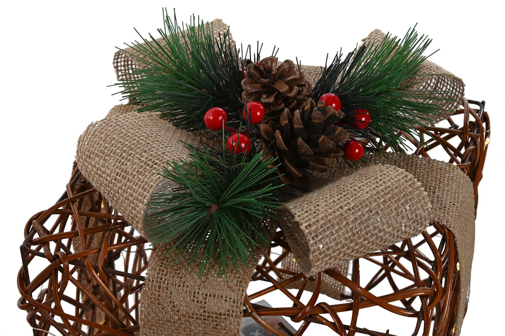 PACK DE 2 REGALO SET 3 LED RATAN 26X26X30 NATURAL