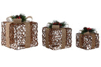 PACK DE 2 REGALO SET 3 LED RATAN 26X26X30 NATURAL