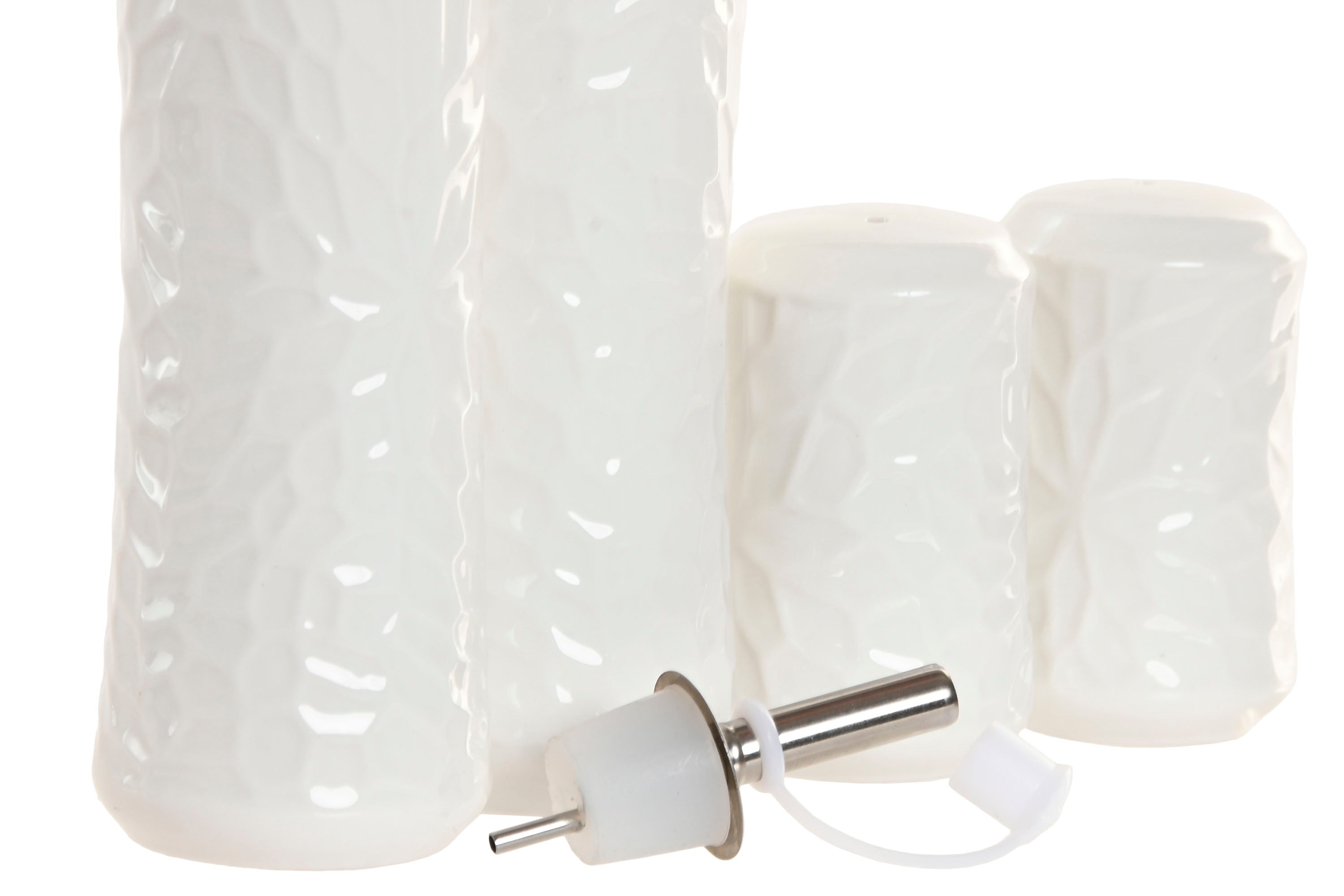 ACEITERA VINAGRERA SET 4 PORCELANA BAMBU 17X17X19